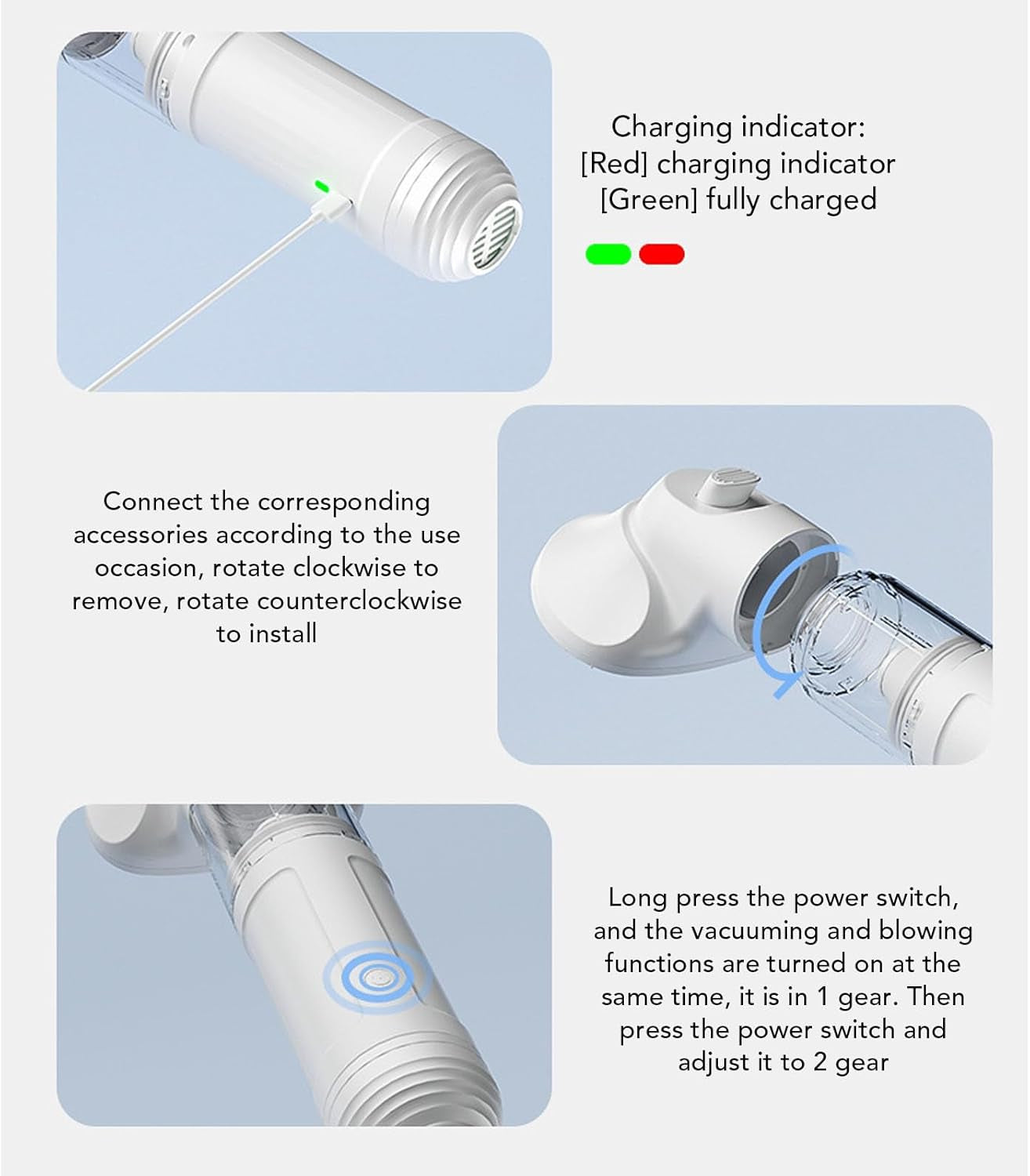 Dog Grooming Vacuum, Pet Hair Removal Kit with 1800Mah Battery, Portable Suction for Home