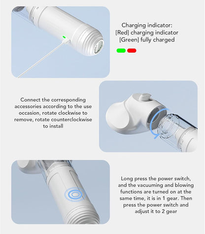 Dog Grooming Vacuum, Pet Hair Removal Kit with 1800Mah Battery, Portable Suction for Home