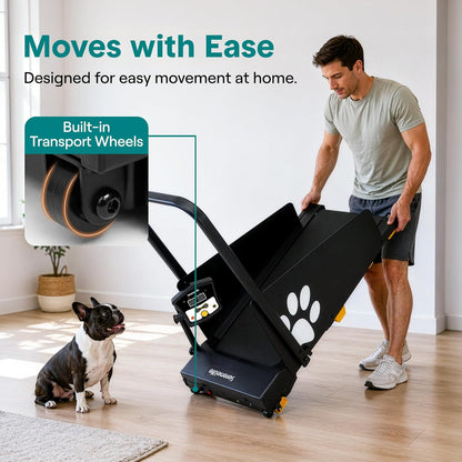 Foldable Dog Treadmill with Incline and Remote Control, Foldable Treadmill for Indoor Pet Exercise with Shock Absorbing Belt, Safety Key, LED Display, Quiet Motor, and 0.5-5 MPH Speed