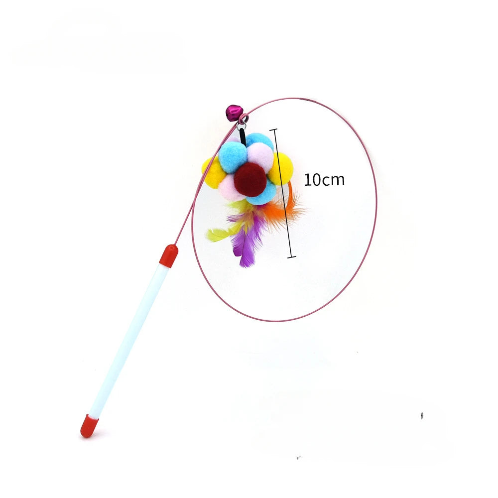 Wire Feather Cat Tickling Stick Pet Products for Cats Pet Cat Toys Interactive Cat Stick Toy Kitten Playing Pet Accessories