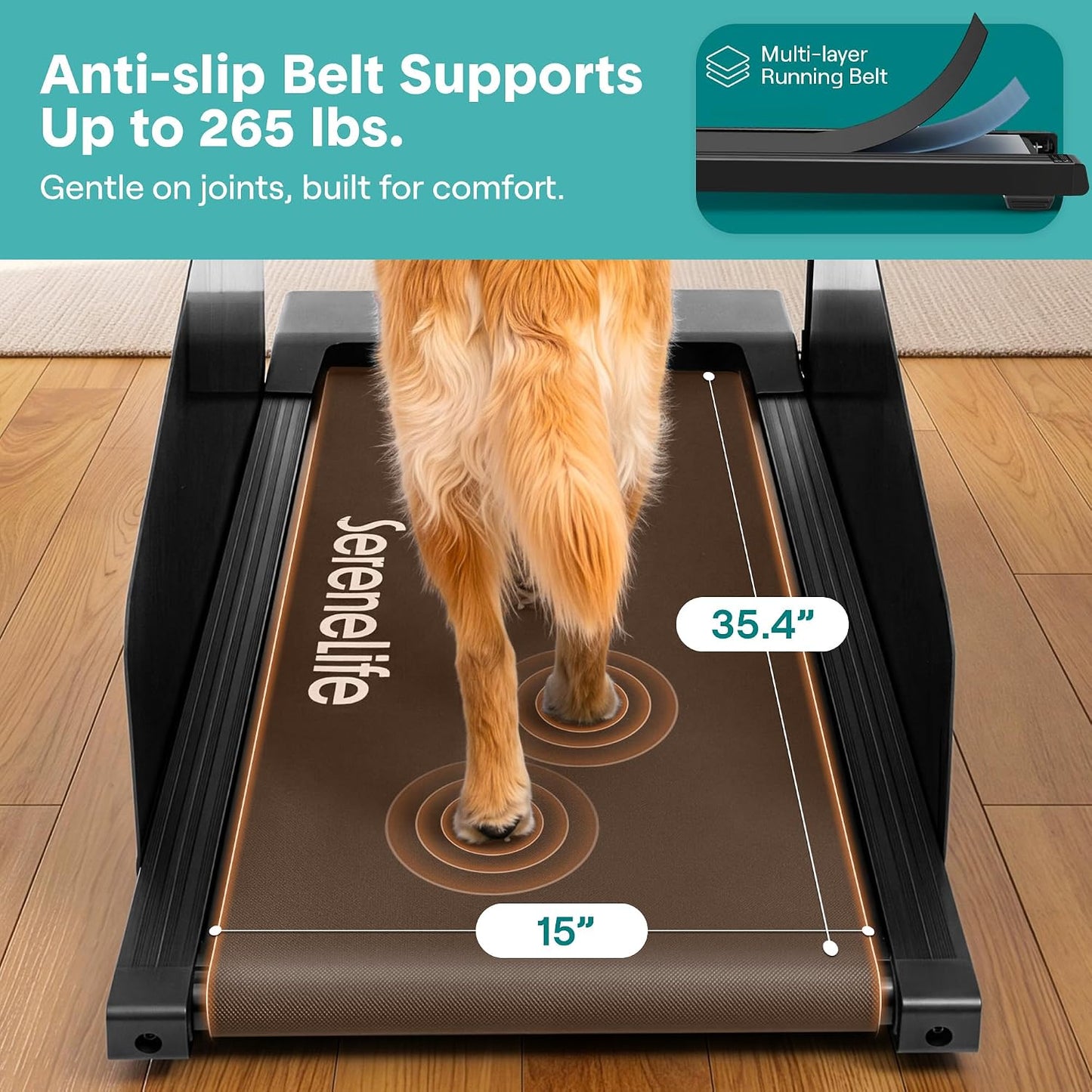 Foldable Dog Treadmill with Incline and Remote Control, Foldable Treadmill for Indoor Pet Exercise with Shock Absorbing Belt, Safety Key, LED Display, Quiet Motor, and 0.5-5 MPH Speed