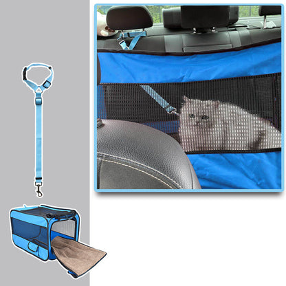 Pet Travel Carrier Bag Portable Pet Bag Folding Fabric Pet Carrier Travel Carrier Bag for Pet Cage with Locking Safety Zippers