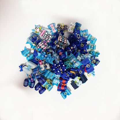 10Pcs Handmade Pet Dog Bow Diamond Pearl Pet Supplies Pet Hair Bows Boutique Puppy Pet Dog Grooming Accessories for Small Dogs