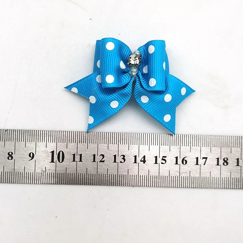 10Pcs Handmade Pet Dog Bow Diamond Pearl Pet Supplies Pet Hair Bows Boutique Puppy Pet Dog Grooming Accessories for Small Dogs