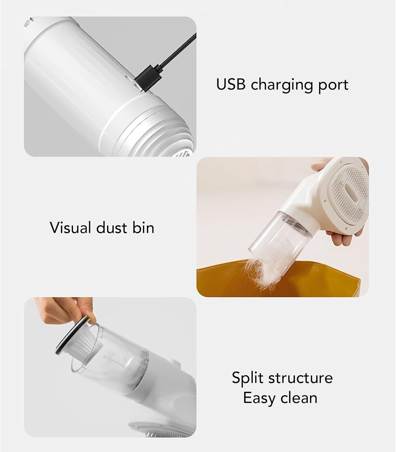 Dog Grooming Vacuum, Pet Hair Removal Kit with 1800Mah Battery, Portable Suction for Home