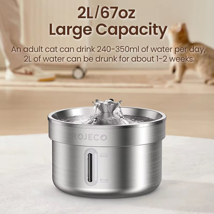 Stainless Steel Pet Water Fountain Automatic Cat Drinking Fountain for Pet Dogs Drinker Rechargeable Pet Water Purifier