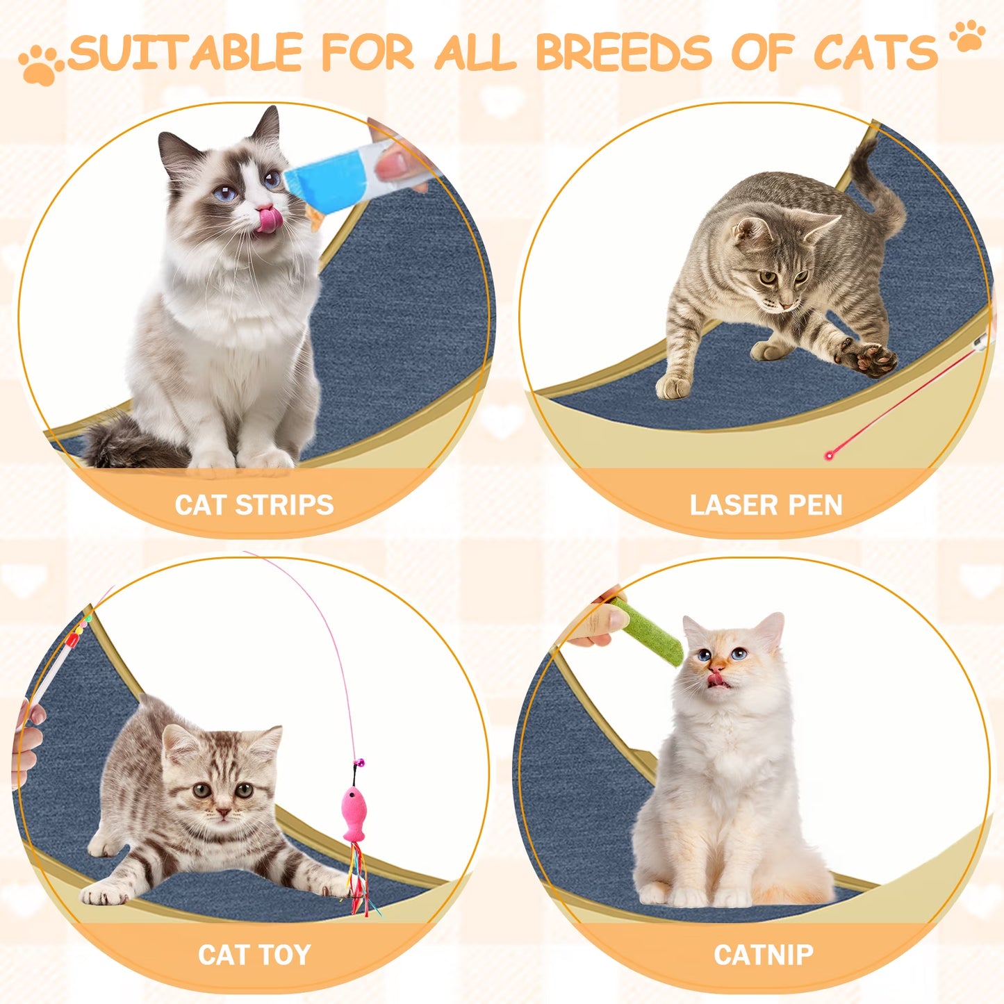42" Natural Solid Wood Cat Exercise Wheel - Ultra Quiet, Detachable & Safe Indoor Treadmill for Large Cats, Pet Fitness & Weight Management