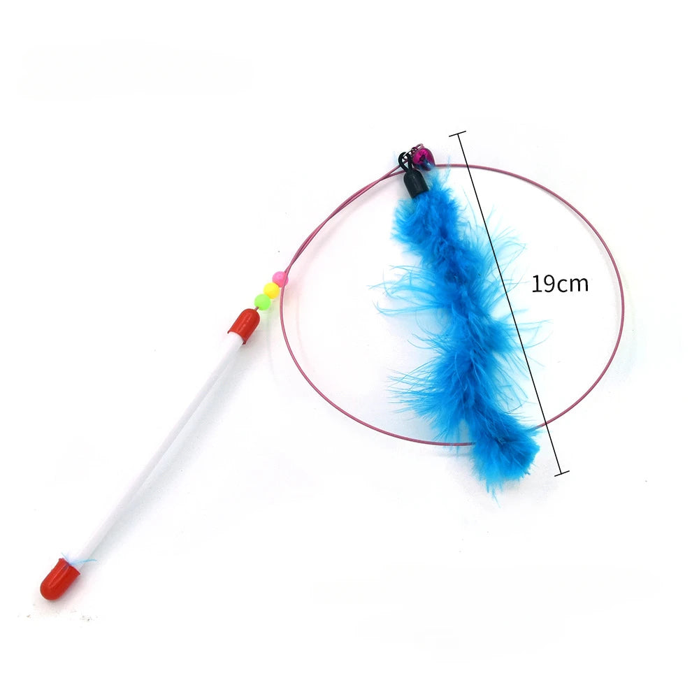 Wire Feather Cat Tickling Stick Pet Products for Cats Pet Cat Toys Interactive Cat Stick Toy Kitten Playing Pet Accessories