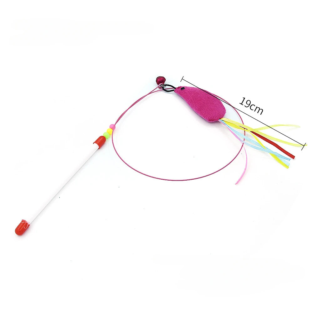 Wire Feather Cat Tickling Stick Pet Products for Cats Pet Cat Toys Interactive Cat Stick Toy Kitten Playing Pet Accessories