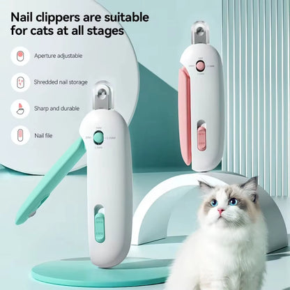 Professional Pet Nail Clippers, Safe and Comfortable Cat and Dog Nail Clippers with Adjustable Holes, Pet Nail Trimmer, Pet Grooming Tool, Pet Care