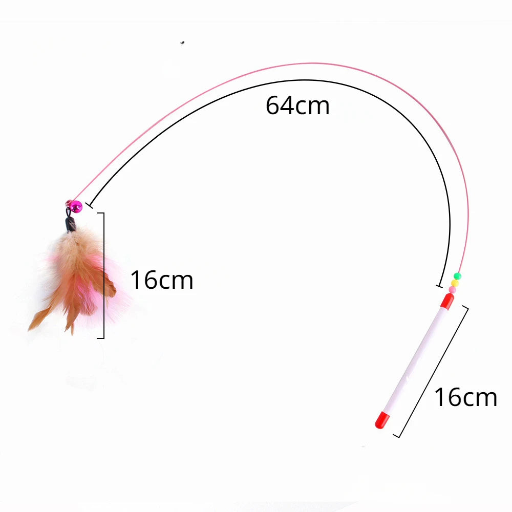 Wire Feather Cat Tickling Stick Pet Products for Cats Pet Cat Toys Interactive Cat Stick Toy Kitten Playing Pet Accessories