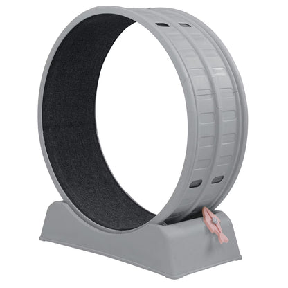 Cat Exercise Wheel 31.5In round Gray PP Treadmill Indoor Running Toy Silent Rollers Safety Lock Removable Carpet Scratch Pad Tool Free Assembly 14.3Lbs Sturdy Base Interactive Stick Pet Fitness Home