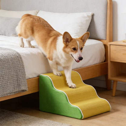 Pet Stairs for Dogs and Cats, Non Slip Pet Stairs, High Density Foam Pet Stairs, Washable Cover Pet Stairs, Bed Sofa Access Pet Stairs, Portable Indoor Pet Steps